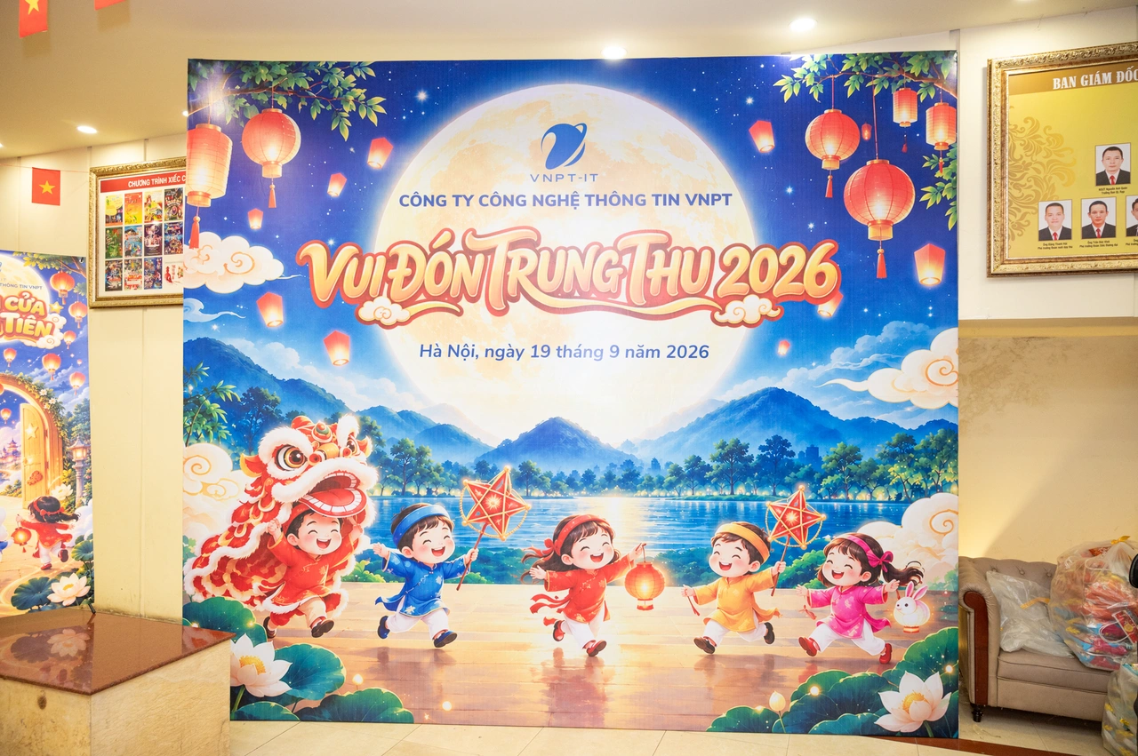 Không gian chương trình Vui đón Trung thu 2026 của VNPT-IT